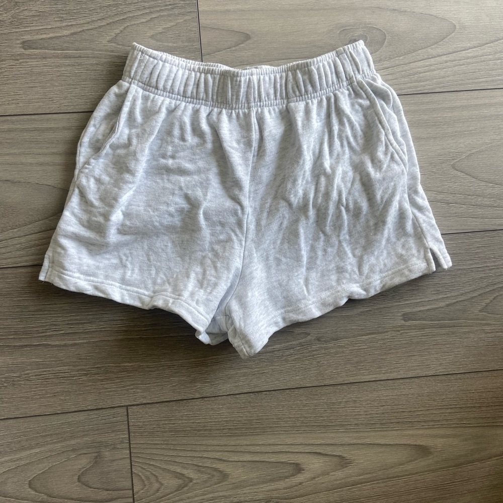 Dynamite French Terry Fleece Shorts in Light Grey